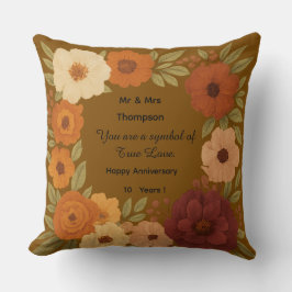 Almofada Boho Mr & Mrs Floral Throw Pillow Gift