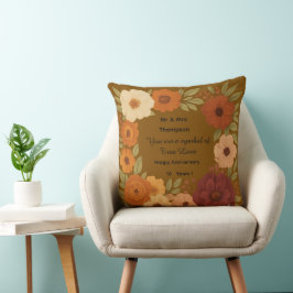 Almofada Boho Mr & Mrs Travesseiro Presente Floral