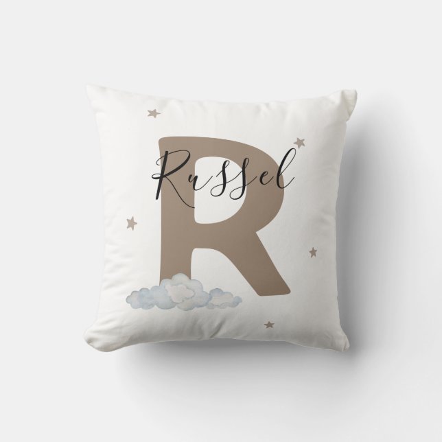 Almofada Boho Nursery Pillow Personalized Letter Cushion (Frente)