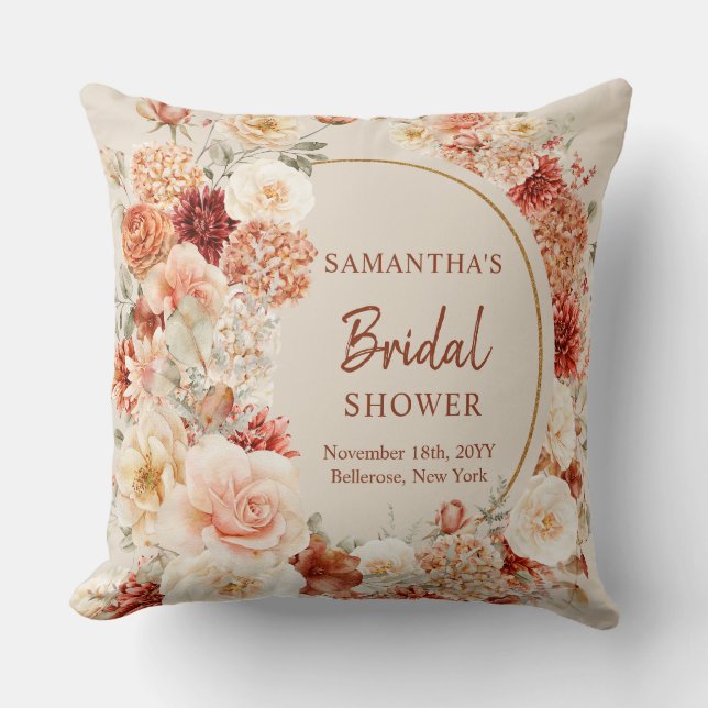 Almofada Boho outono jardim especiarias crosta laranja bege (Frente)