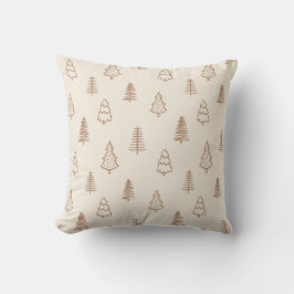 Almofada Boho Pine Trees Modern Winter Forest Neutral Beige