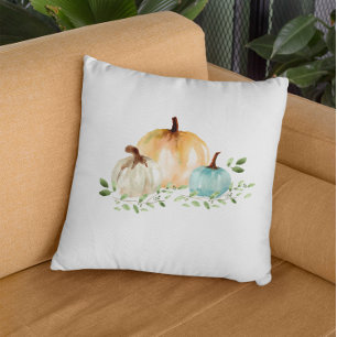 Almofada Boho Pumpkin Fall Watercolor Autumn
