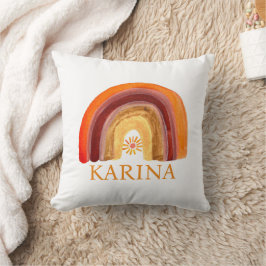 Almofada Boho Rainbow Bohemian Sun Orange Orange Nursery Cu