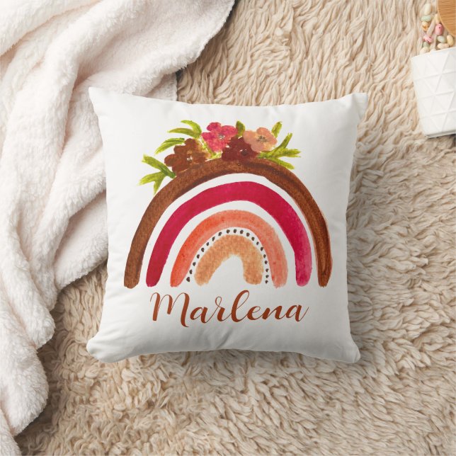 Almofada Boho Rainbow Floral Bohemian Natural Color (Cobertor)