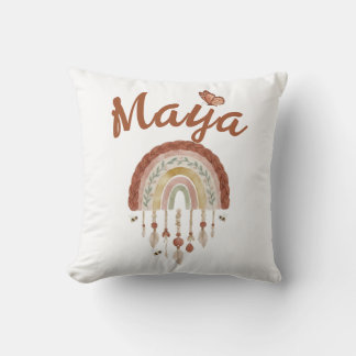 Almofada Boho Rainbow & Whimsical Bee Pattern Nursery Curta