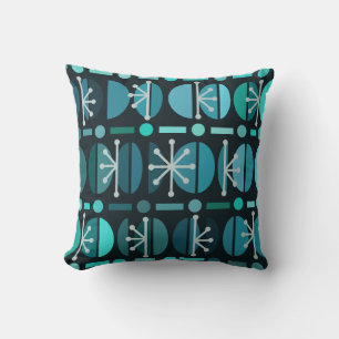 Almofada Boho Retro Bowls Lines Teal