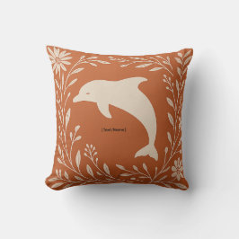 Almofada Boho Terracotta Dolphin Pillow | Add Text/Name