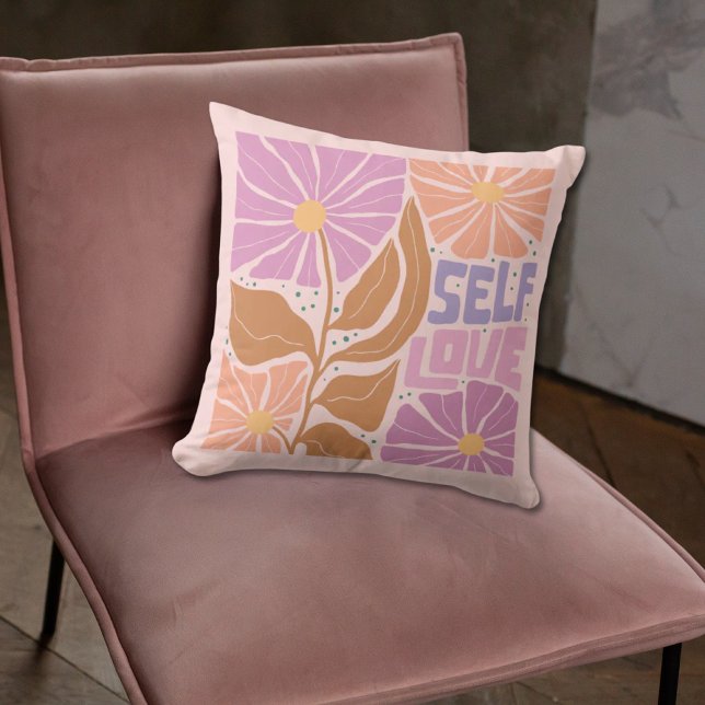 Almofada Boho Travesseiro de Afirmação Botânica Rosa Floral (Boho Floral Pink Botanical Affirmation Pillow
)