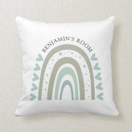 Almofada Boho Watercolor Azul, Nursereria Arco-Íris Persona