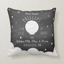 Almofada Boho Watercolor Stars Hot Air Balloon Birds