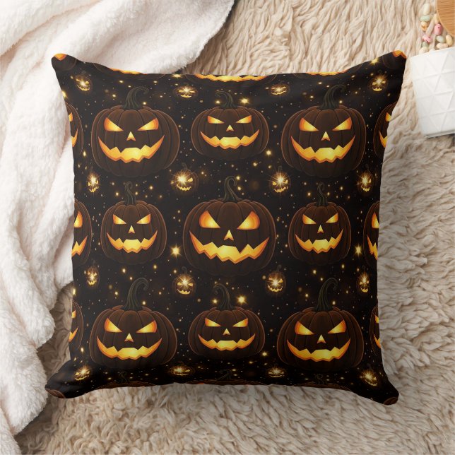 Almofada Bokeh Halloween | Abóbora Iluminada (3) (Cobertor)
