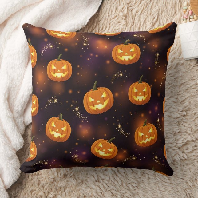 Almofada Bokeh Halloween | Abóbora Iluminada (4) (Cobertor)