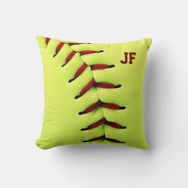Almofada Bola amarela personalizada do softball