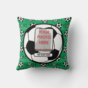 Almofada Bola de futebol personalizada da foto e do nome