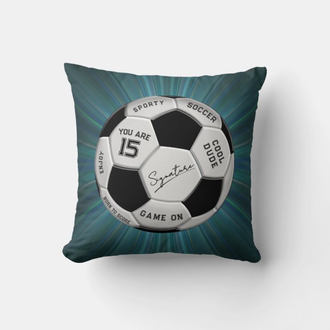 Almofada Bola de Futebol Personalizada de Aniversário  | Id (Frente)