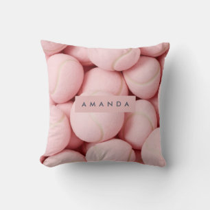 Almofada Bola de Tênis Rosa Chic Pastel Personalizada