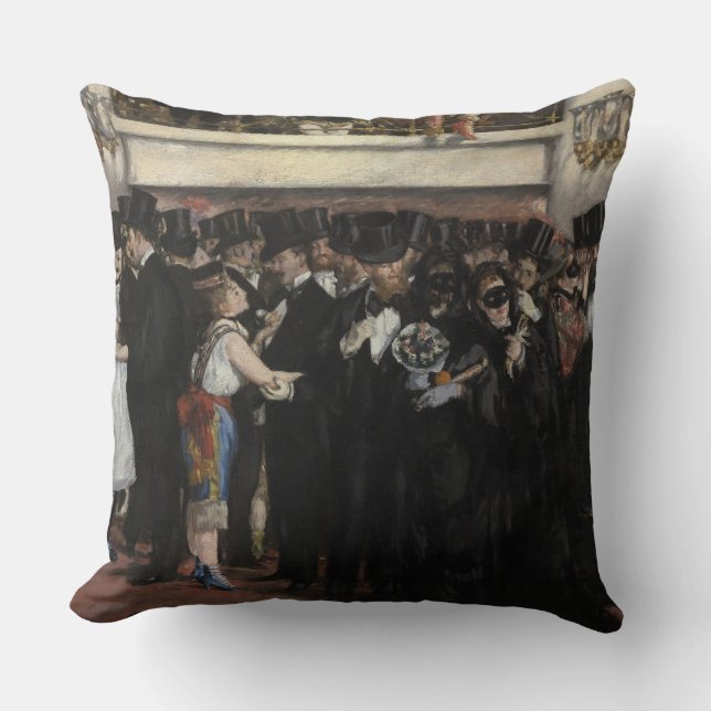 Almofada Bola mascarada na ópera, 1873 de Manet | (Frente)