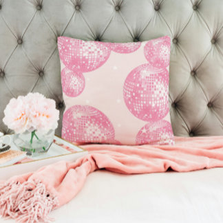 Almofada Bolas de Discoteca Rosa Claro, Estilo Retro Femini