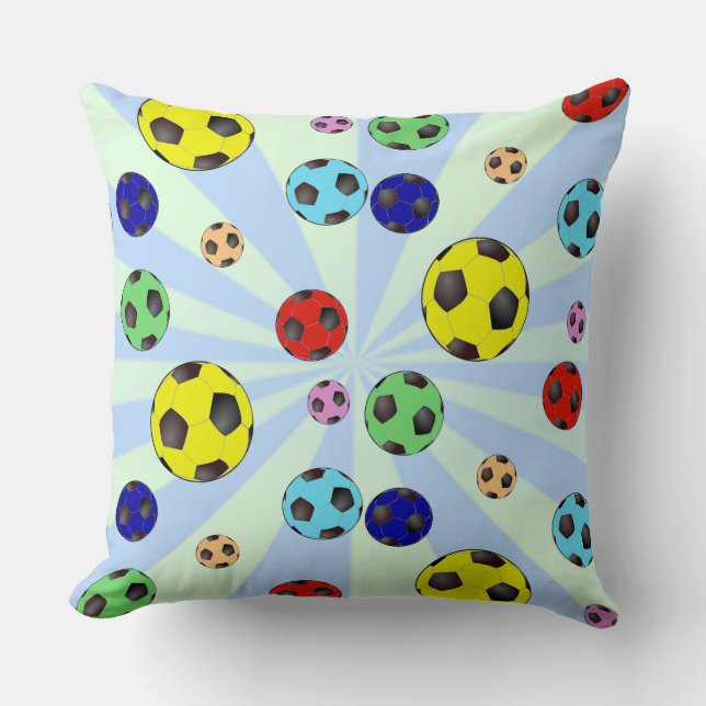 Almofada Bolas De Futebol Em Muitas Cores (Frente)
