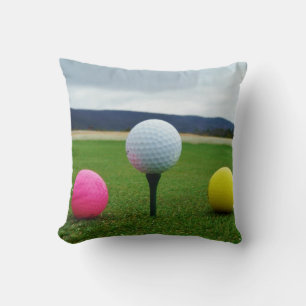 Almofada Bolas de golfe amarelas e brancas