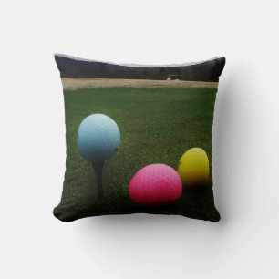 Almofada Bolas de golfe amarelas, pintadas e AZUIS