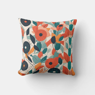 Almofada Bold Bauhaus Florals: Design Geométrico Vibrante