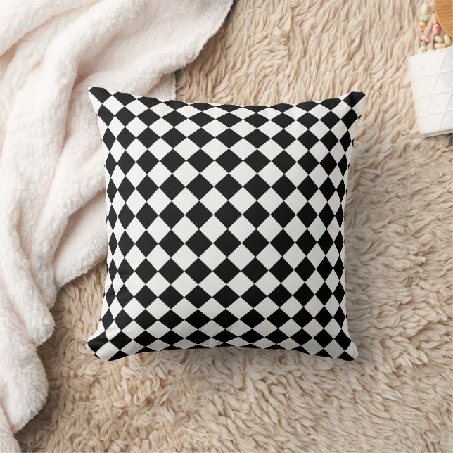 Almofada Bold Black and White Chevron Pattern Classic (Cobertor)