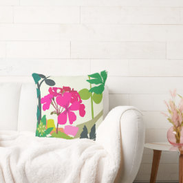 Almofada Bold Blooming Geraniums Florist Modern