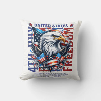 Almofada Bold Eagle Patriotic 4th of July Pillow
