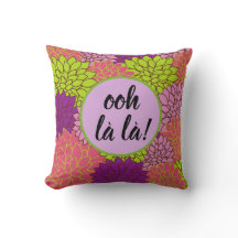 Bold Floral Ooh la!/ Monograma Púrpura Verde Rosa