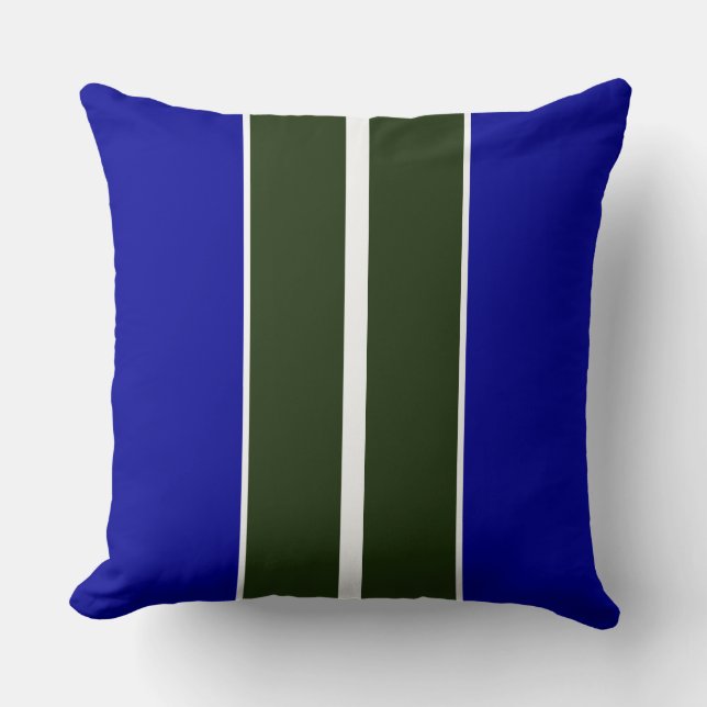 Almofada Bold Forest Green - Greve Real de Corridas Brancas (Frente)