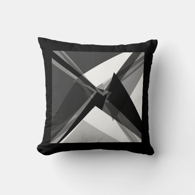 Almofada bold geometria monocromática abstrato art (Frente)