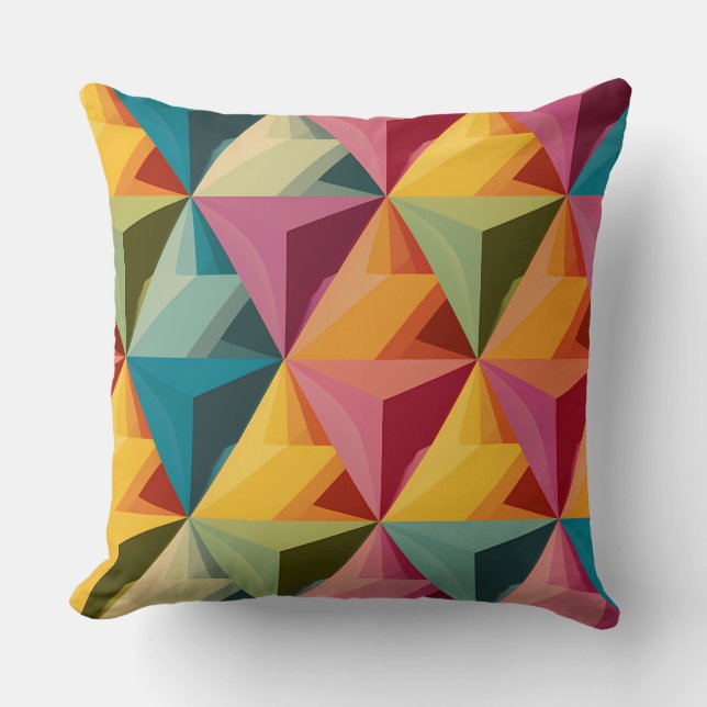 Almofada Bold Geometric Triangle Pattern  (Frente)