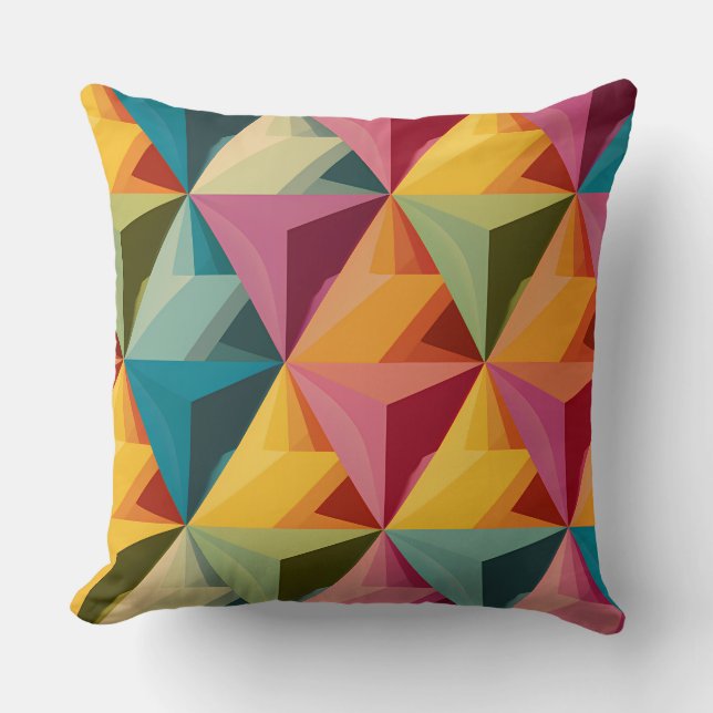 Almofada Bold Geometric Triangle Pattern  (Frente)