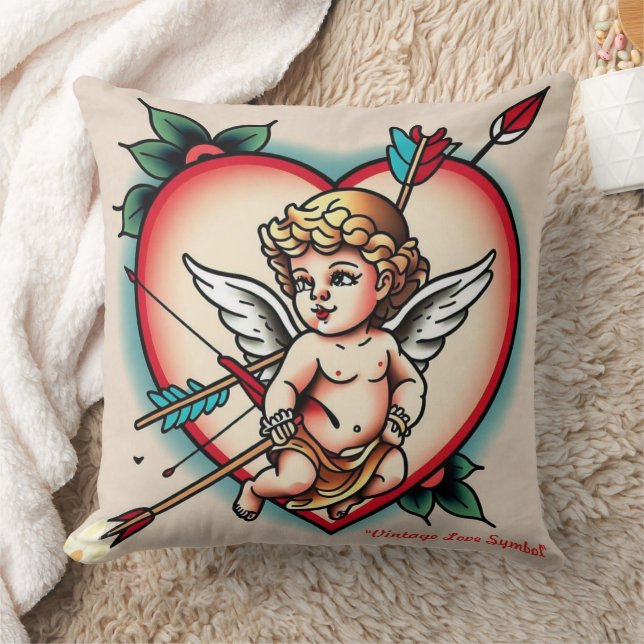 Almofada Bold Heart and Cupid Art (Cobertor)