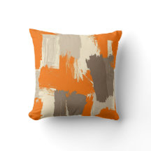 Bold Orange Artisan Brush Strokes Abstract 