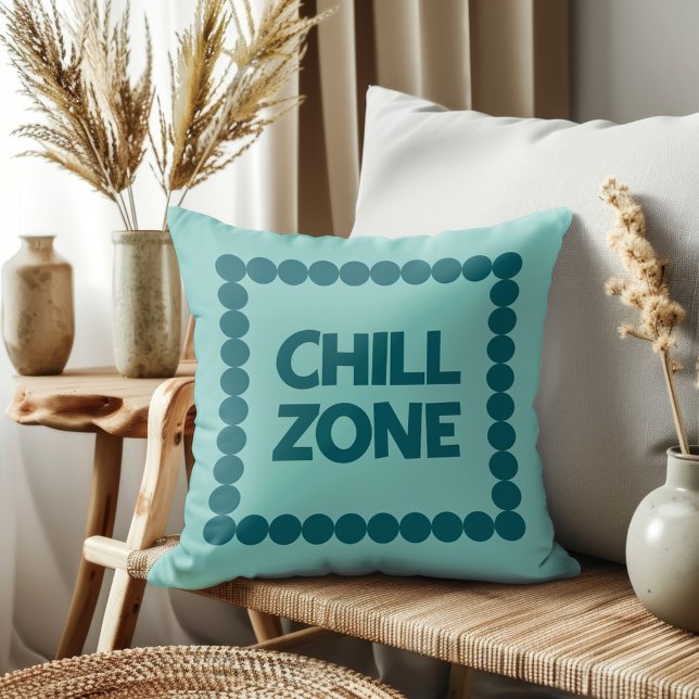Almofada Bold Teal Chill Zone Dorm Room Bed Decor  (Criador carregado)