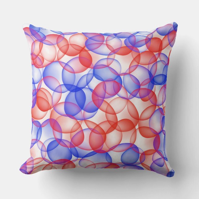 ALMOFADA BOLHA AZUL VERMELHA (Frente)