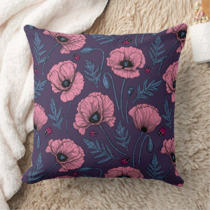 Almofada Bolhas cor-de-rosa com violeta escura