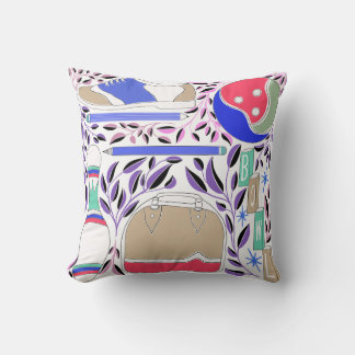 Almofada Boliche de Arte Folclórica inspirada na Vintage