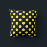 Almofada Bolinhas amarelas no fundo preto<br><div class="desc">Bolinhas amarelas no fundo preto</div>