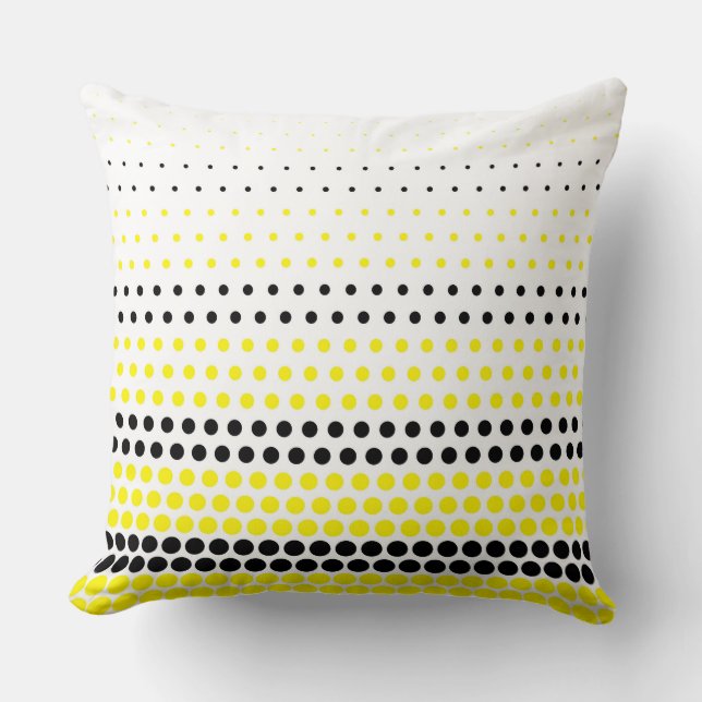 Almofada Bolinhas Amarelo e Preto de Cádmio Moderno (Frente)