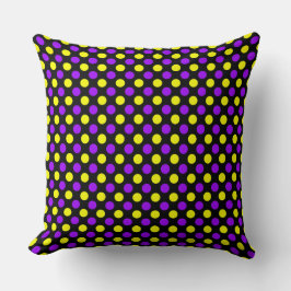 Almofada Bolinhas Amarelo Púrpura Personalizada - Travessei
