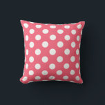 Almofada Bolinhas brancas em coral<br><div class="desc">Bolinhas brancas em coral</div>