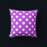 Almofada Bolinhas brancas em roxo brilhante<br><div class="desc">Bolinhas brancas em roxo brilhante</div>