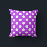 Almofada Bolinhas brancas em roxo brilhante<br><div class="desc">Bolinhas brancas em roxo brilhante</div>
