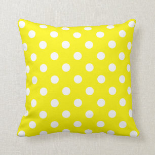Almofada Bolinhas - branco no limão - amarelo