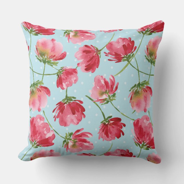 Almofada Bolinhas De Florestas De Cor Vermelha Da Crimson (Frente)