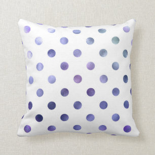 Almofada Bolinhas de Folhas de Azul, Violeta-Roxo, Metálic
