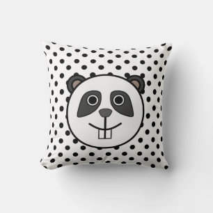 Almofada Bolinhas de Panda branco preto